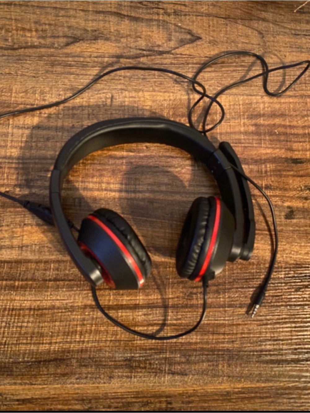Over Ear Gaming Headset With Microphone 3.5mm Wired Black Red